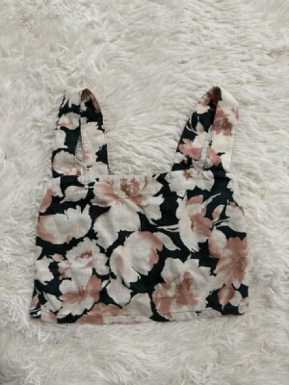 Abercrombie & Fitch Black Floral Square-Neck Crop Top